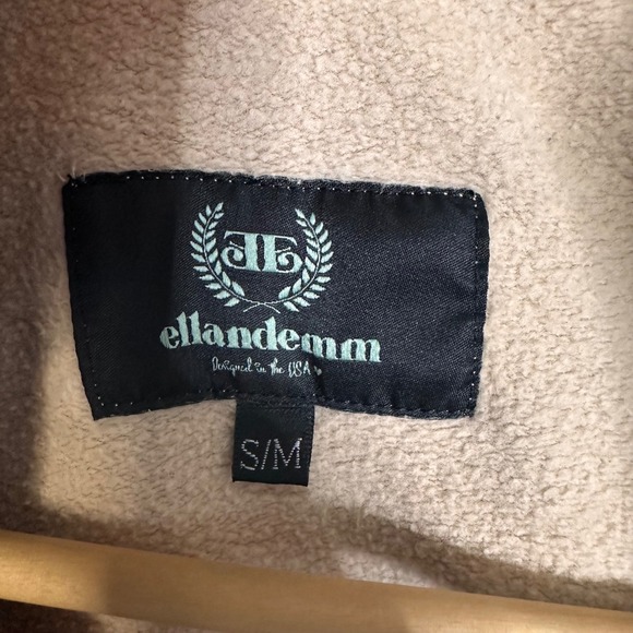 Ellandemm J'Adore L'Amour Tiger Toile Quarter Zip Sweatshirt Tan Black SM - Picture 6 of 11